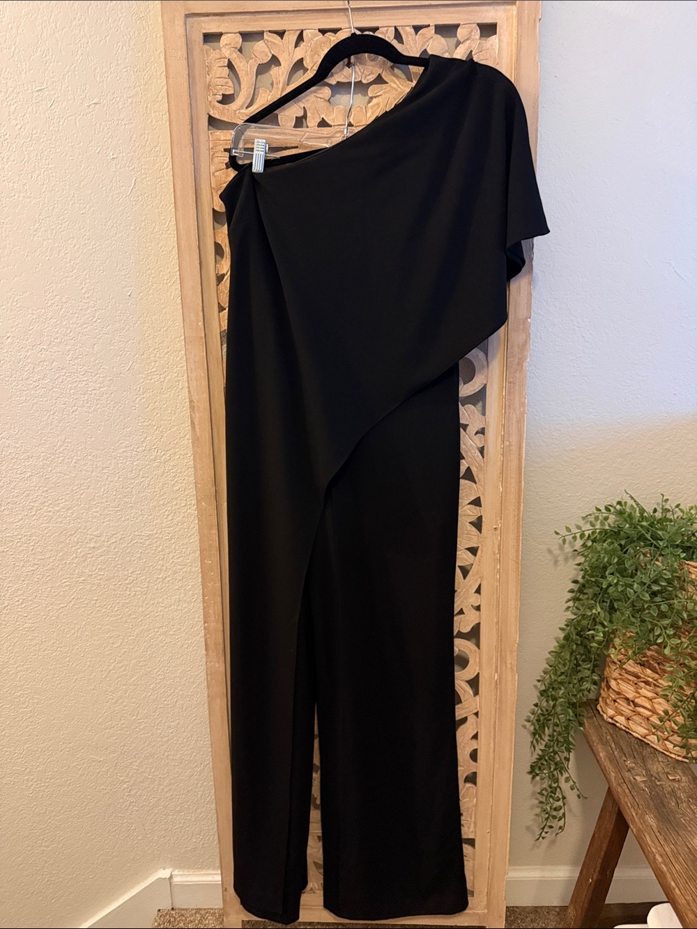 Adrianna Papell Black Wide-Leg Short-Sleeve Jumpsuit